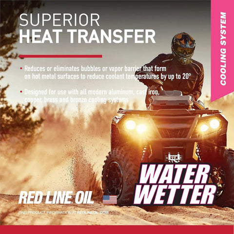 Extreme Powersports Pre Mixed Coolant For Motorcycles Atvs And Karts With Top Shelf Antifreeze, a rider on an ATV in a sandy environment.