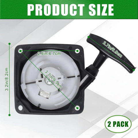 Pull Start Recoil Starter Pack Of 2 For Earth Augers And Tillers Compatible With Predator MC43 52cc Feature Image