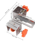 Large Adjustable Stainless Steel Drawer Panel Fixing Clamps Heavy Duty Installation Fixture with Knockout Grip, showing dimensions and details.