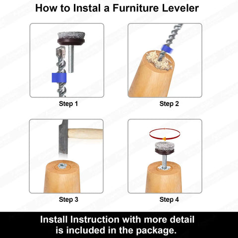 How to install No More Wobbly Tables And Chairs With Adjustable Furniture Levelers Featuring High Density Felt Pads, 12 pack
