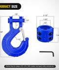 Forged Steel Winch Hook Set 3/8 Inch Grade 70 Safety Latch Clevis Slip Hook With Cable Stopper And Allen Wrench Included