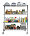 Five Tier Heavy Duty Steel Storage Rack With 250kg Per Shelf Load, Tool Free Assembly, organized with household items