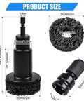 Wheel Hub Cleaning Tool Kit Pro Grade Heavy Duty Resurfacing Kit with 7 Pads shown in 50mm dimensions, steel and grit materials.