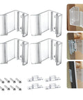 Heavy Duty Universal RV Sliding Closet Door Latches With Slick Hardware Kit, transparent latches and screws for RV closet use.