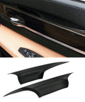 BMW 7 Series F01 F02 Door Pull Handle Cover Inserts Upgrade Kit For Sticky Wood Trim Replacement No Fuss DIY Fix Durable Interior Door Handle Trim Covers Keeps Cabin Classic Look, black ABS+PC, 2 pcs