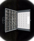 Open kit of Premium Stainless Steel Phillips Pan Head Machine Screws Set 3mm 4mm 5mm 6mm Assortment Kit For Heavy Duty Multi Purpose Hardware Fasteners Drywall Wood Metal Projects Home Repairs showing various sizes organized in compartments
