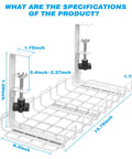 Under Desk Cable Tray Organizer With Clamp On Mount White Mesh Cable Management Tray For Desk 15.75 Inch Long By 6.3 Inch