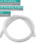 Clear Wire Reinforced Suction Hose 2 In ID X 2-5/16 In OD 10 Ft Heavy Duty Flexible PVC Spiral Steel Wire Tubing coiled