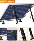 Aluminum Alloy Solar Panel Mount With Adjustable Tilt Brackets Black Anti Corrosion Stand For 50W To 400W Panels illustration