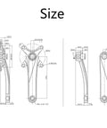 Technical drawing of Universal Square Taper Bike Crank Arms Set 170mm 175mm Forged Alloy 6061 T6 104mm BCD Single Speed Crankset