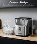 Countertop Nugget Ice Maker With Self Cleaning And Ice Scoop Pebble Ice Machine Delivers Soft Chewable Ice In About 7 Minutes