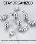 Pro Grade 140 Piece Grease Fittings Kit Featuring 1/4 Inch And 1/8 Inch Zerk Fittings Plus M6 And M8 Sizes in various angles