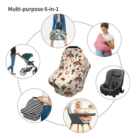 All In One Baby Car Seat Canopy And Nursing Cover, Breathable Multi Use Shield for car seats, strollers, high chairs