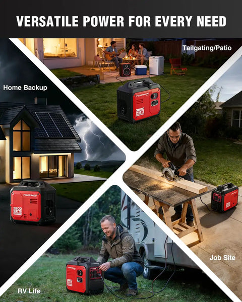 Portable Inverter Generator Pumping Out 3800 Start And 3200 Run Watts Of Smooth Clean Power for home backup, job site, and outdoor use.
