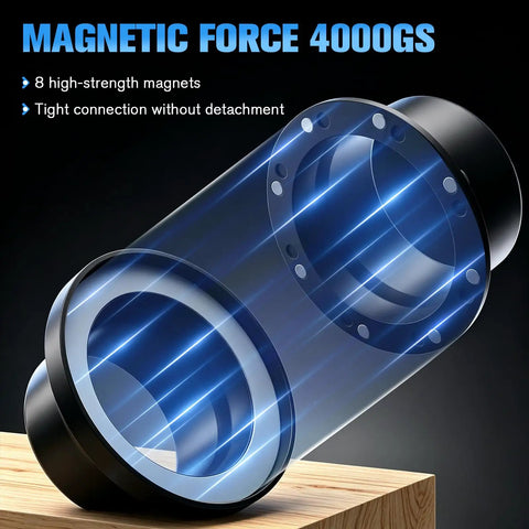 4 Inch Magnetic Dust Collection Fittings For Woodworking Tools includes connector, receiver and couplers with 8 high-strength magnets.