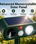 4 Pack Solar Powered Ultrasonic Animal Deterrents For Outdoor Gardens With Motion Sensor And Flash Light IP65 Waterproof Protects Against Cats Deer Squirrels Rabbits Foxes Raccoons Dogs, solar panel top