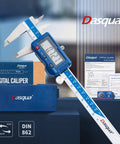6 Inch Digital Caliper Stainless Steel Precision Measuring Tool With Advanced Dual Chip Large LCD Display 0.0005 Inch 0.01 mm Resolution And 0.001 Inch 0.02 mm Accuracy One Button Inch Millimeter Unit Switch Handy Workhorse Caliper in blue case