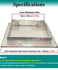 Rock Solid Lockable Waterproof Stainless Steel Ceiling Access Panel Attic Door Cover With Secure Latch. Specifications with dimensions.