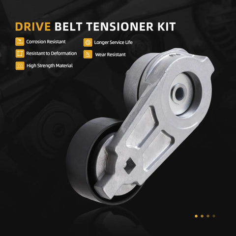 Premium Serpentine Belt Tensioner Idler Pulley Kit For Chrysler 300 And Dodge Charger V6 Fits 2005 To 2010 Models With Reliable OE Numbers 38323 Perfect Ride Fix metal drive belt tensioner kit