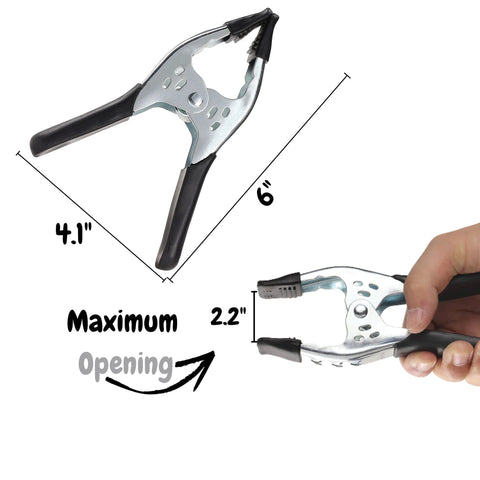 Mr. Pen spring clamps, 6-inch metal heavy-duty, 2-pack, front view