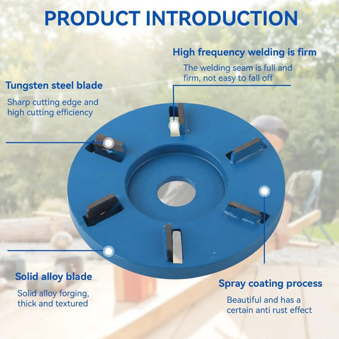 Angle Grinder Wood Carving Disc With Six Teeth For Stump Removal And Precision Grinding, showcasing tungsten steel blade.