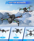 Flying GPS Drone With Camera For Beginners, Dual Camera FPV Quadcopter Over Snowy Mountain, Real Time FPV Streaming HD Video