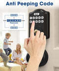 Keyless Entry Door Lock Set For Home, Front Door Lock With Knob, Electronic Keypad Lock, 300 User Codes, Auto Lock Deadbolt, Black