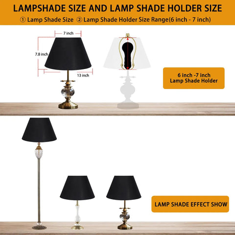 Barrel Style Table Lamp Shade Replacement For Your Home Go To Natural Linen Black Lampshade with size details and examples