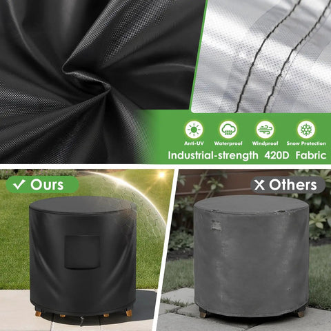 Outdoor Round Patio Table Cover 24 Inch Diameter By 28 Inch Height Waterproof UV Resistant for Small Bistro and Coffee Tables