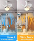 YPDJVLTI Ceiling Fans Lights 32Inch Kid Ceiling Lamp showing air circulation directions in a child's bedroom.