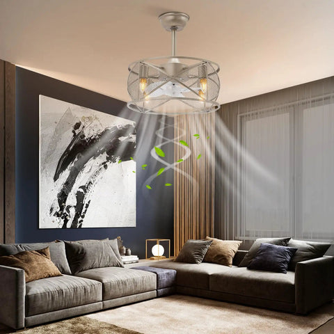 Ceiling Fan with 3 Blades Low Noise Reversible Motor for Bedroom Living in modern living room design.