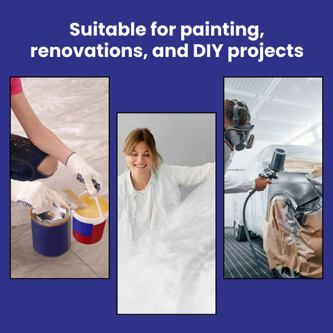 2 Pack Heavy Duty Plastic Drop Cloth 9x12 Feet Waterproof Clear Tarp For Painting And Furniture Protection with DIY projects