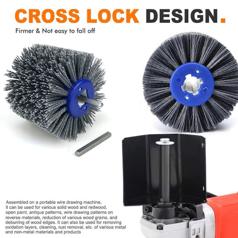 Grinder To Polisher Conversion Kit With Pro Grade M14 Handle And Wire Drawing Attachment Burnishing Wheel Set