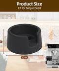 Ninja ES601 Coffee Tamper Base With Portafilter Stand, black silicone tamper holder, fits Ninja ES601 espresso machine, dimensions shown.