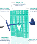 Wall Patch Repair Plate for Drywall Holes 2 to 5 Inch 1 Pack Backing Plate with tension bolt and grip features