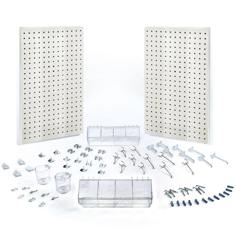 Beast Pegboard Organizer Kit With Wall Mount Panels And Assorted Hooks And Bins for Bedroom Craft Room Study Office or Garage