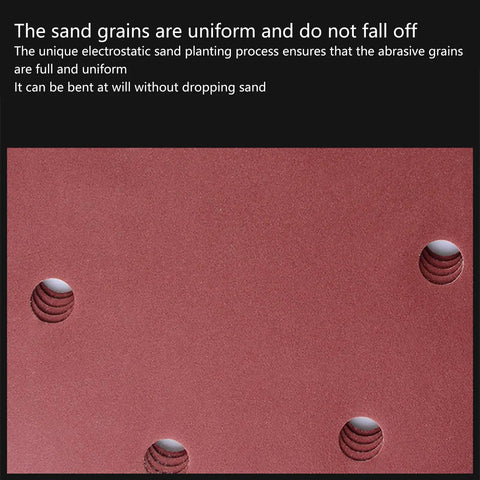 Top Tier 9 Inch Sandpaper Discs 50 Pack hole vented design showcasing uniform sand grains for efficient smoothing.