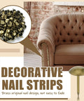 Rock Solid Brass Upholstery Tack Strips 10 Pack 32 Foot Decorative Nail Bands For Couch And Chair Reupholstering with brass nails.