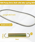 Pump Drive Belt Gray White 50.75 Inch With Two 604490 Tensioner Springs Replacement Kit For Raptor SD SDX Limited MDV Zero Turn Mowers Replaces 603907 607400 A 14939 265-6, 1/2 in belt and spring set