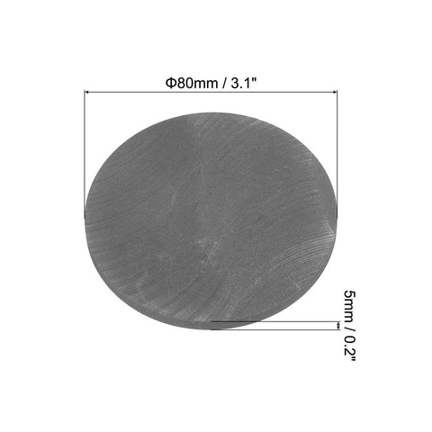 Round Graphite Block Disk Ingot High Purity Graphite Plate Sheet 80x5mm for melting, casting, and electrolysis use in metallurgy