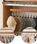 Straight Up Sturdy Wooden Closet Organizer Pack With Heavy Duty Metal Hanging Clips For Maxing Out Vertical Wardrobe Space And Ditching Daily Clutter featuring caps and clips.