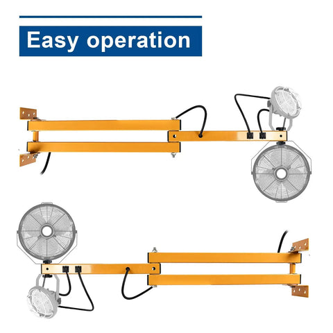 LED Loading Dock Light With 40 Inch Swing Arm Heavy Duty Workhorse Dock Lighting For Warehouses And Shops 120 To 270 Volt 2 Sockets