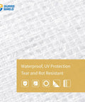 Close-up texture of Heavy Duty Clear White Tarp 12x20 Feet Waterproof Poly Cover For Greenhouse Outdoor Garden UV Resistant 10 Mil 3x3 Weave