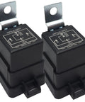 Trim Tilt Relay AZ973-1C-12DC4 12V 40A SPDT Relay for Mercury Outboard Motor Replacement Pack of 2, black with metal bracket