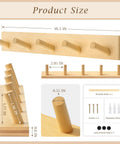 Wall Mounted Wooden Coat Rack With Five Heavy Duty Hooks In Natural Bamboo Finish Sturdy Built To Last With Waterproof Coating Ideal For Entryway Hallway Living Room Decor