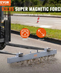 Absolute Beast 93 Pound Hanging Magnetic Sweeper Mounts To Forklifts and Overhead Rigs Heavy Duty Metal Pickup Tool Sweet For Scrap Yards Job Sites Snagging Nails Bolts Iron Chips Efficiently, 60 inch magnetic sweeper in use.
