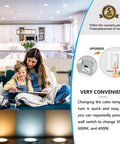 Mother and child with light options in kitchen showcasing Eight Inch LED Recessed Light With Junction Box Kit Eight Pack Switchable Color Temperature On Fixture 3000K 4000K 6000K Plug And Play For Easy Install And Even Bright Home Can Lighting.