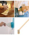 Wood Handle Paint Brush And Detail Brush For Stain And Wall Painting Pro Grade Lightweight Painter Pro Workhorse in use and stored