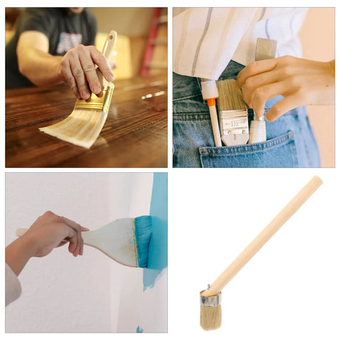 Wood Handle Paint Brush And Detail Brush For Stain And Wall Painting Pro Grade Lightweight Painter Pro Workhorse in use and stored