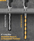Masonry drill bit set, 6-inch carbide-tipped bits with hex shank, brand Faqeegi (2 bits shown)